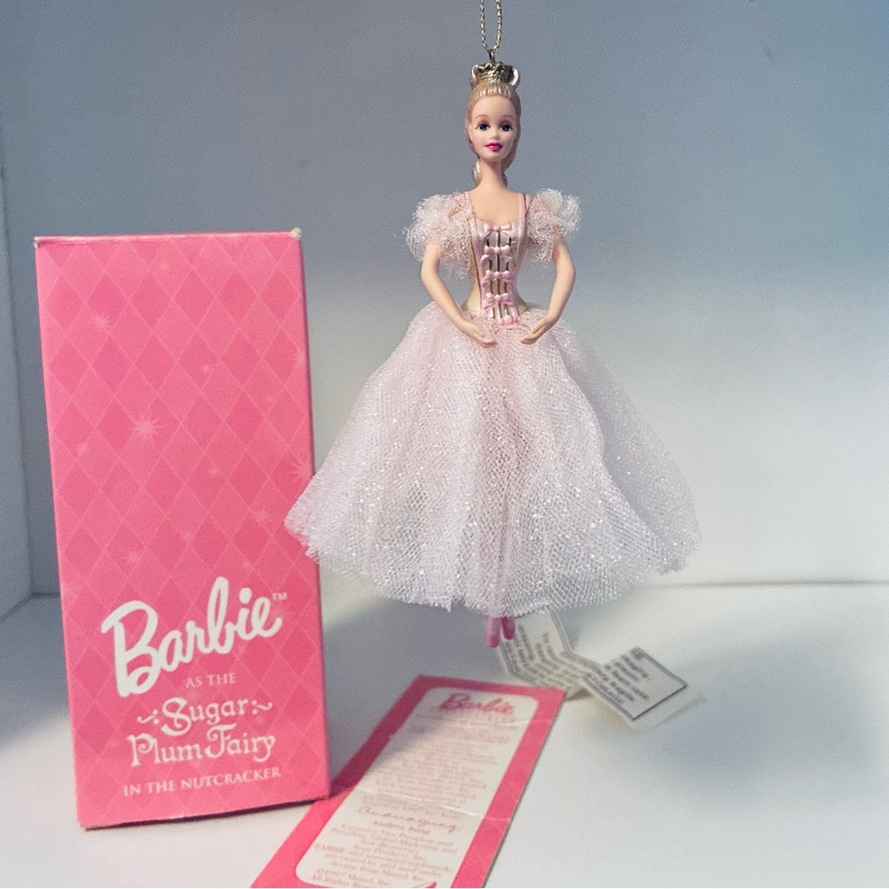 BARBIE NIB Vintage Barbie Sugar Plum Fairy Porcelain Ornament, Avon 1997